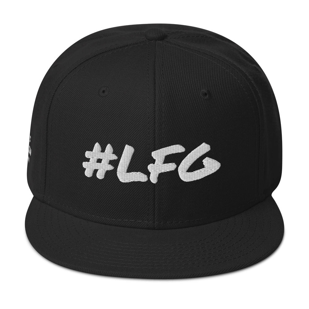 #LFG White Logo, Round Bill Snap Back